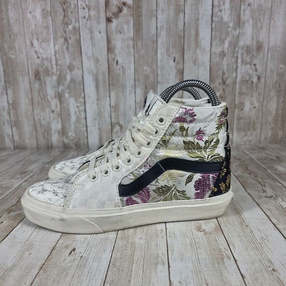 Vans Sk8-Hi brocade Floral High Top‎ Skate Shoes Fashion Sneakers Women's Size 7 - Picture 2 of 8
